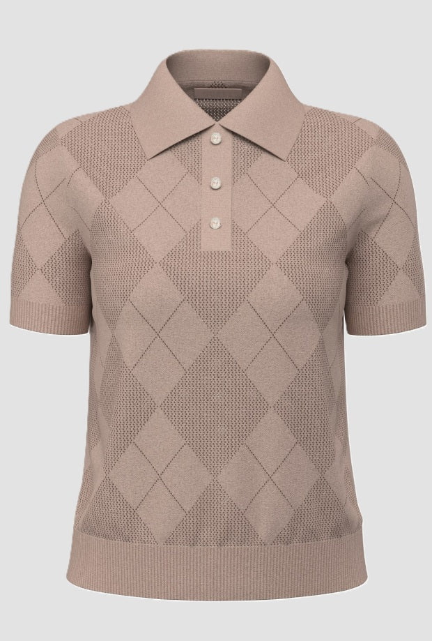 Polo a tre bottoni donna rosa 