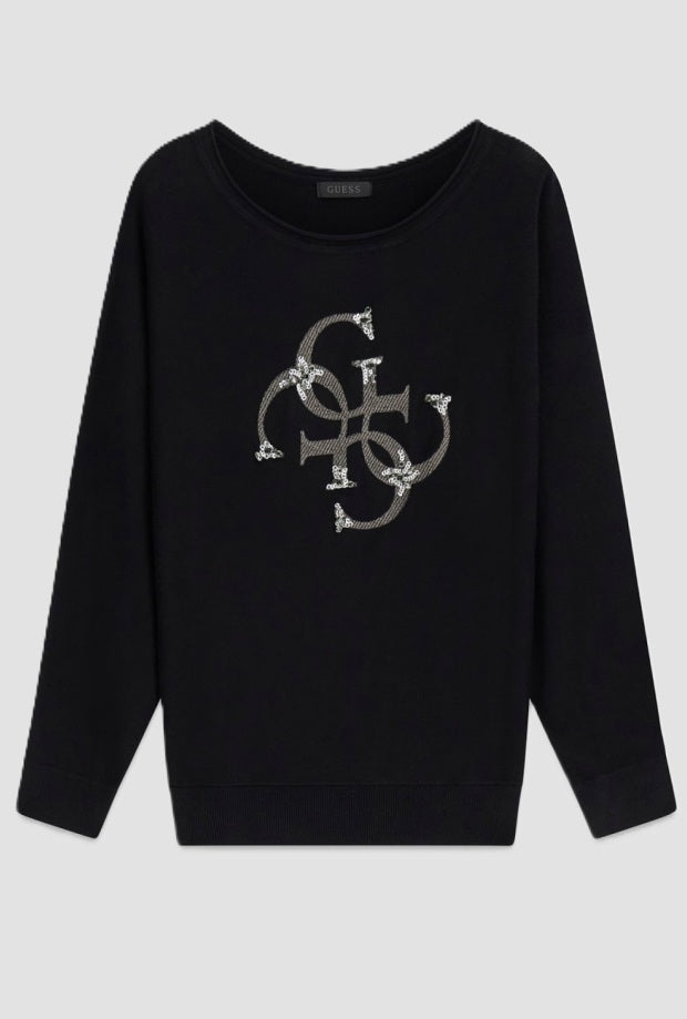 Maglia con logo donna nero 