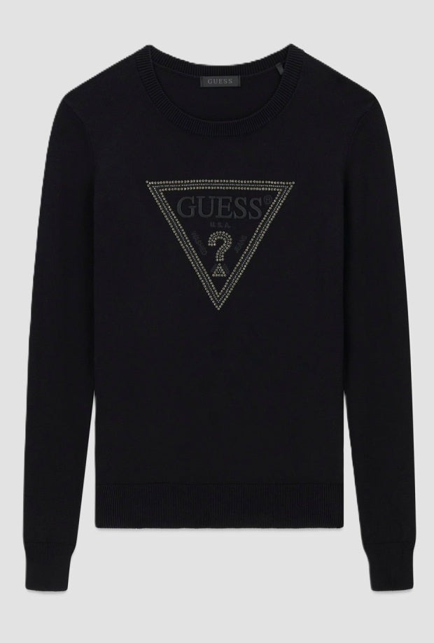 Maglia con logo donna nero 