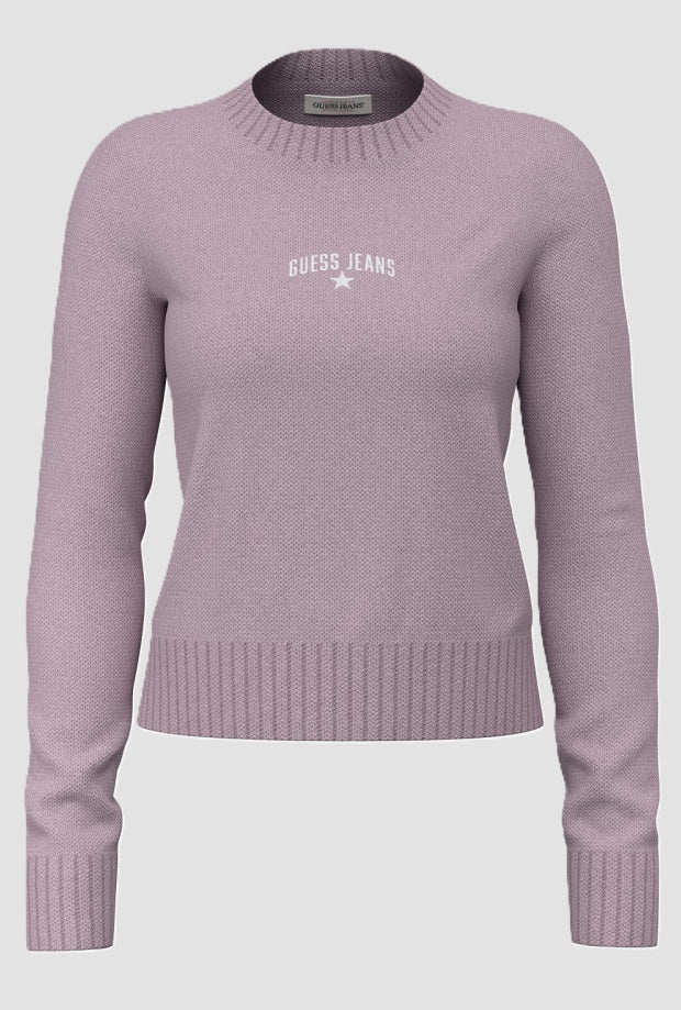Maglia con logo stella donna viola 