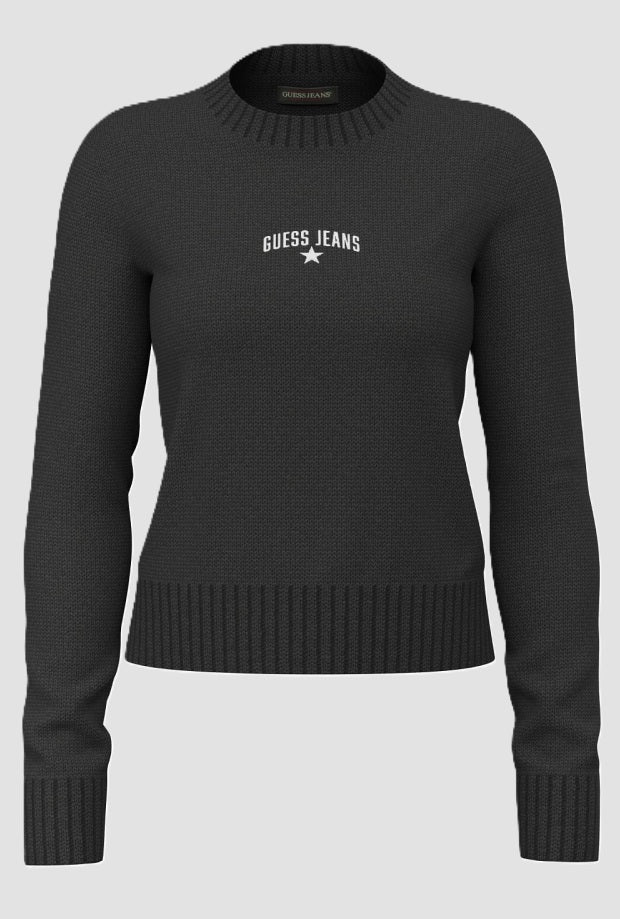Maglia con logo stella donna nero 
