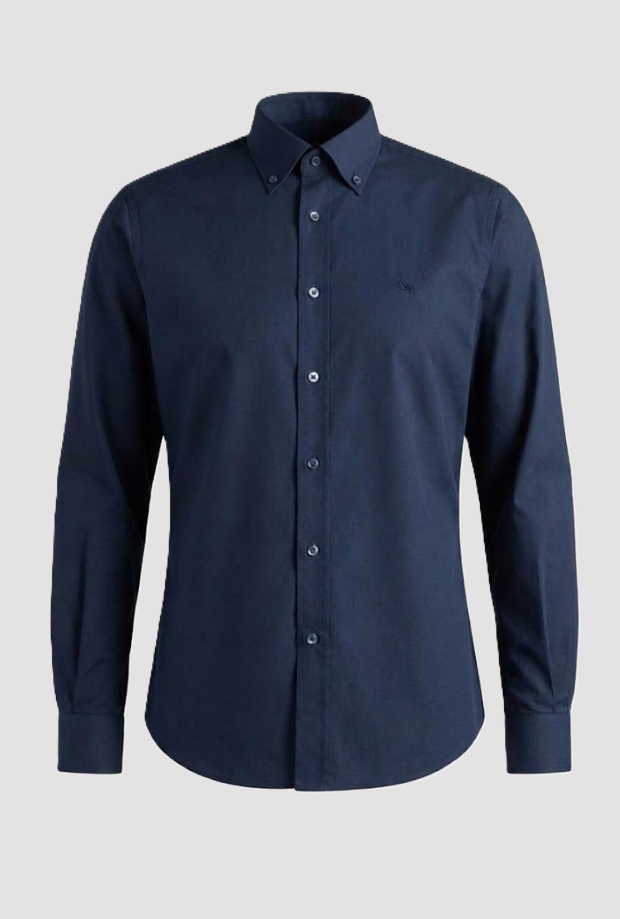 Camicia in tessuto tecnico uomo blu oceano 