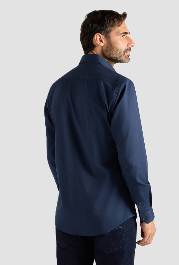 Camicia in tessuto tecnico uomo blu oceano 