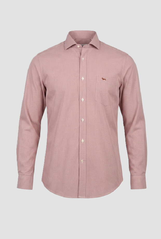 Camicia narrow fit uomo rosso mattone 