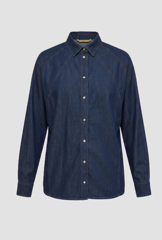 Camicia over fit donna blu denim 