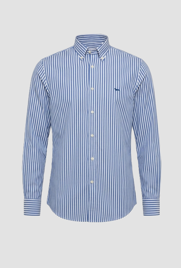 Camicia a righe uomo blu sport 