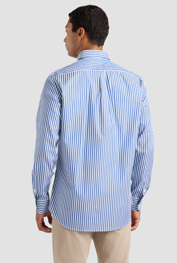 Camicia a righe uomo blu sport 