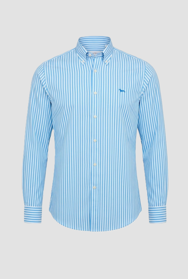 Camicia a righe uomo azzurro 