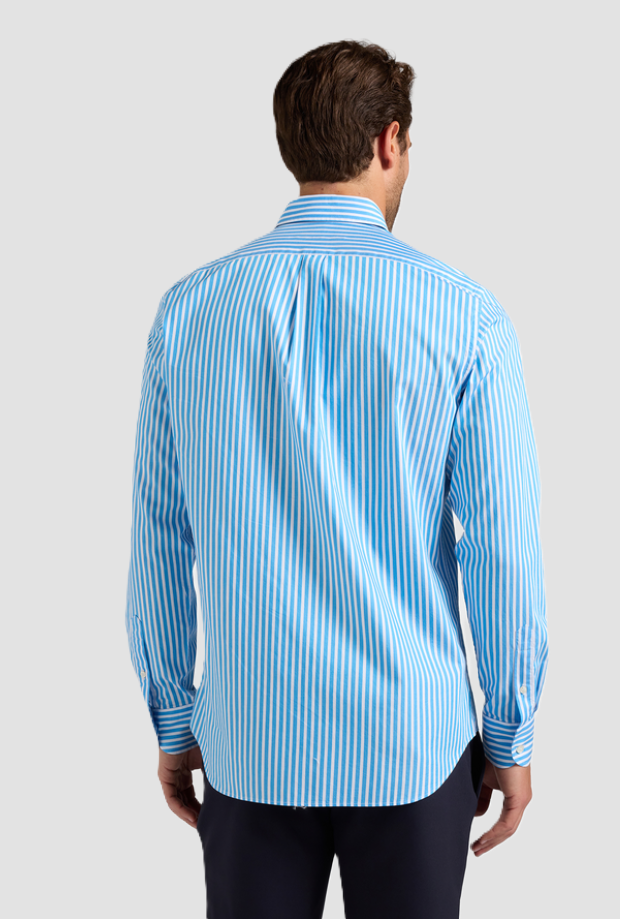 Camicia a righe uomo azzurro 