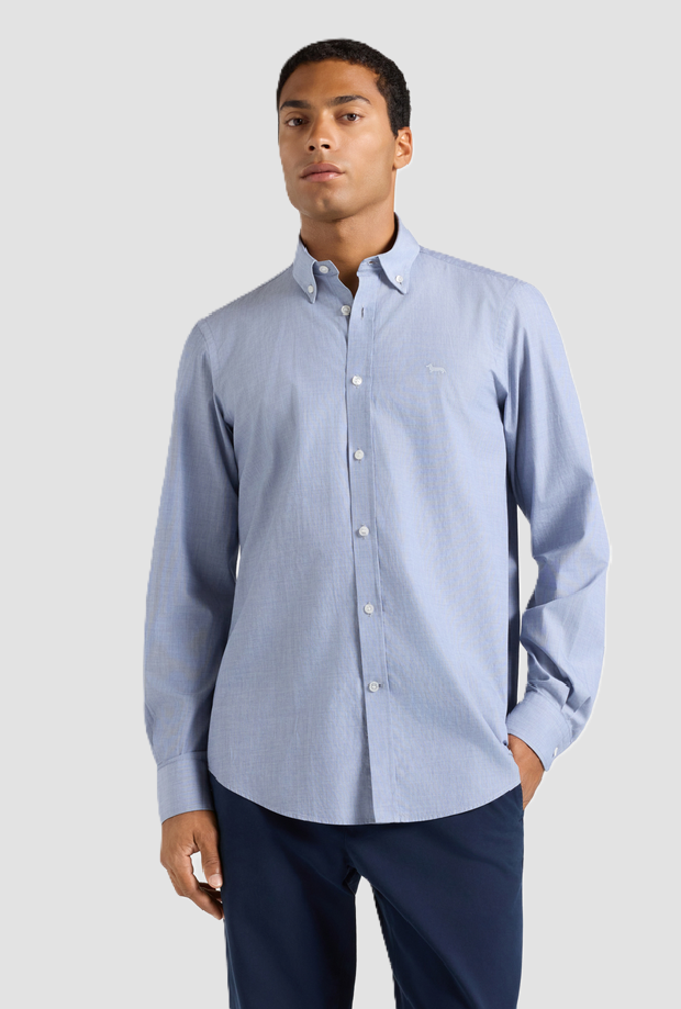 Camicia fil-à-fil uomo navy blue 
