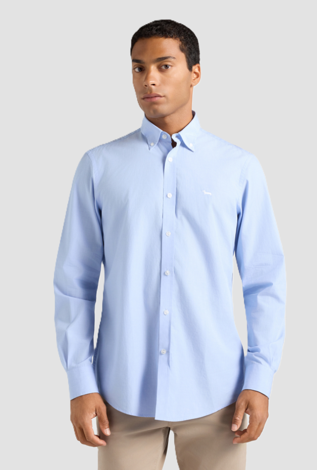 Camicia fil-à-fil uomo azzurro cielo 