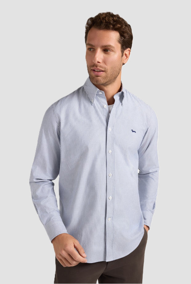 Camicia Oxford a righe uomo navy blue 