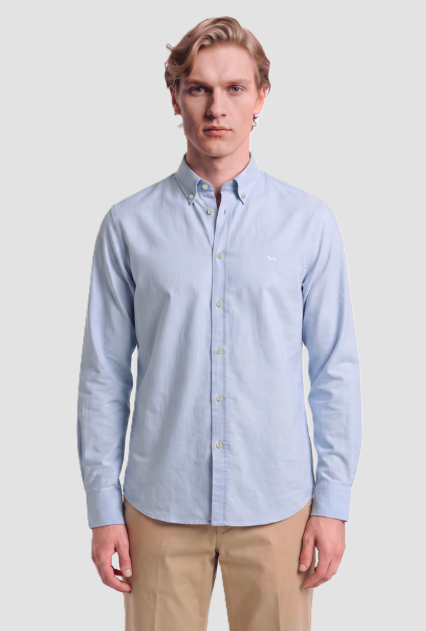 Camicia Oxford uomo azzurro cielo 