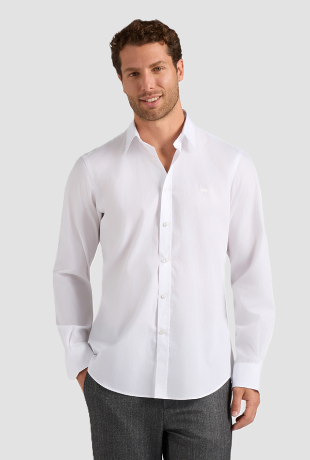 Camicia in popeline uomo bianco 
