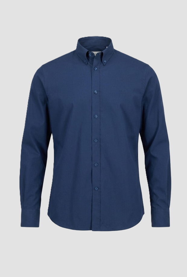 Camicia in popeline uomo blu scuro 