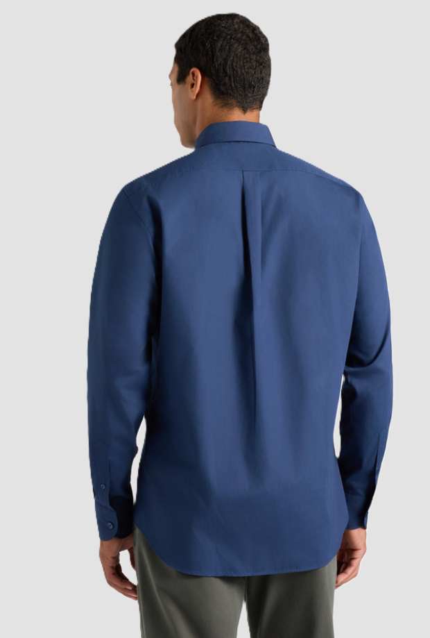 Camicia in popeline uomo blu scuro 