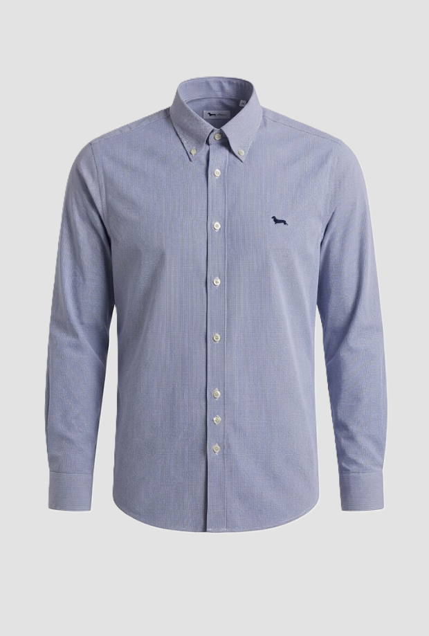 Camicia micro riga da uomo bluette 