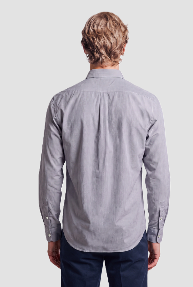 Camicia micro riga da uomo bluette 