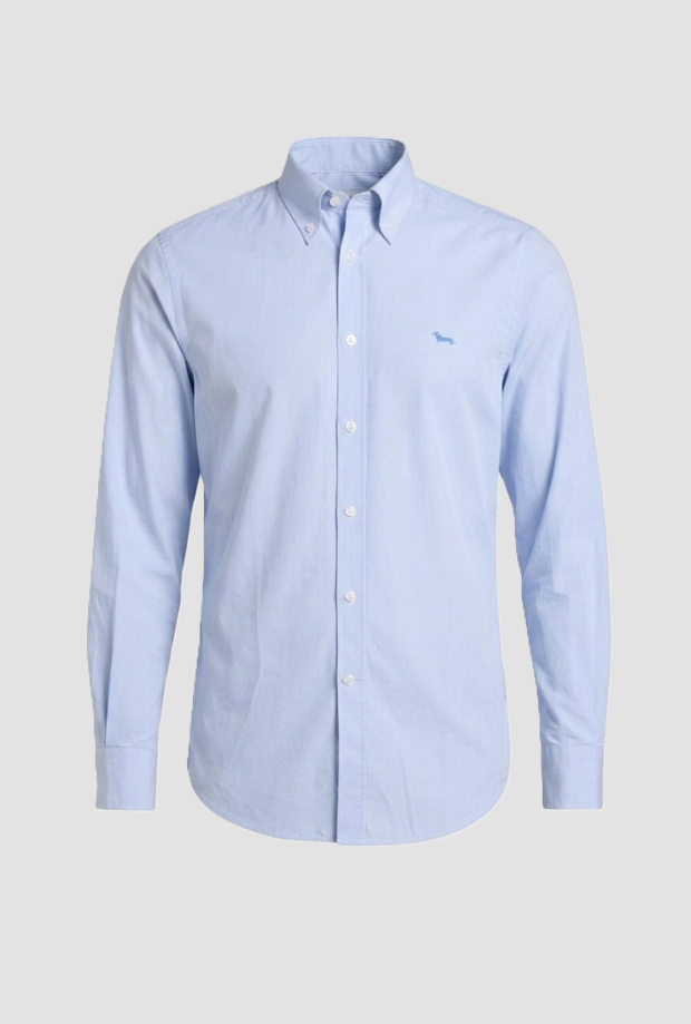 Camicia micro riga da uomo azzurro cielo 