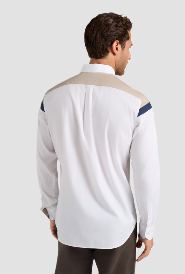 Camicia a fasce da uomo bianco 