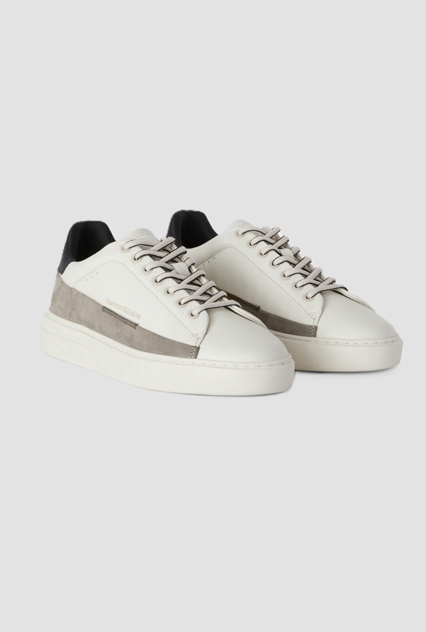 Scarpe con dettagli a contrasto da uomo bianco-beige 