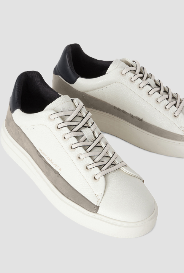 Scarpe con dettagli a contrasto da uomo bianco-beige 