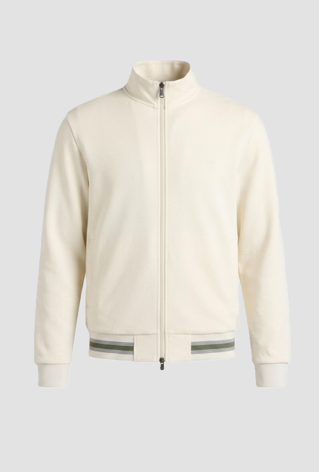 Felpa full zip uomo tortora 