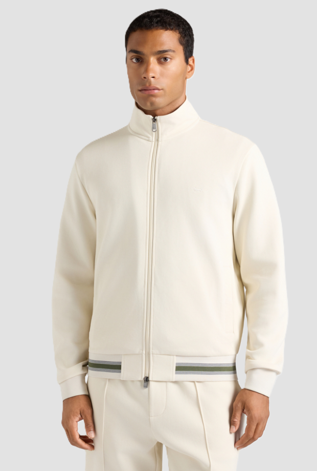 Felpa full zip uomo tortora 