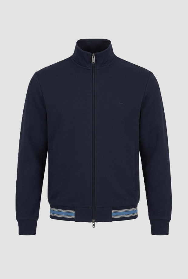 Felpa full zip uomo navy blue 