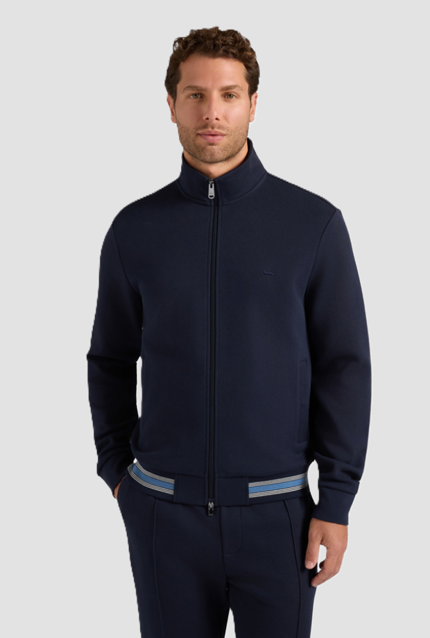 Felpa full zip uomo navy blue 