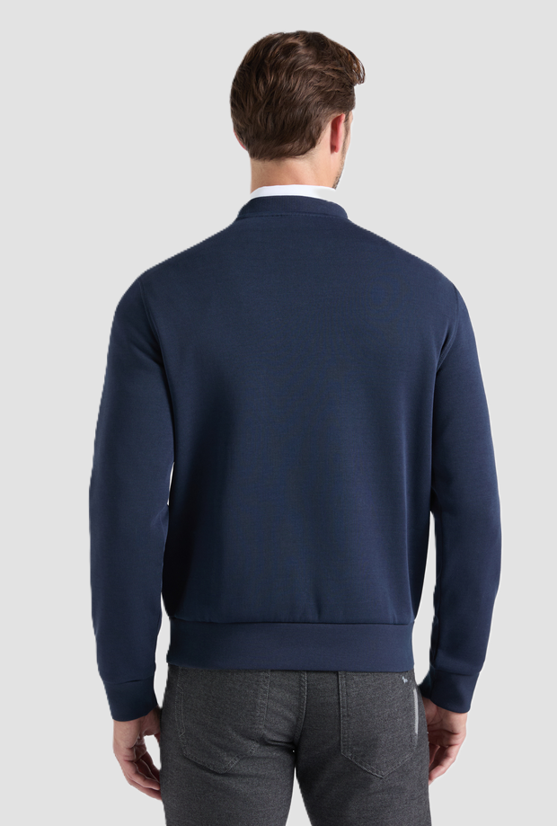 Felpa girocollo con patch regimental uomo navy blue 