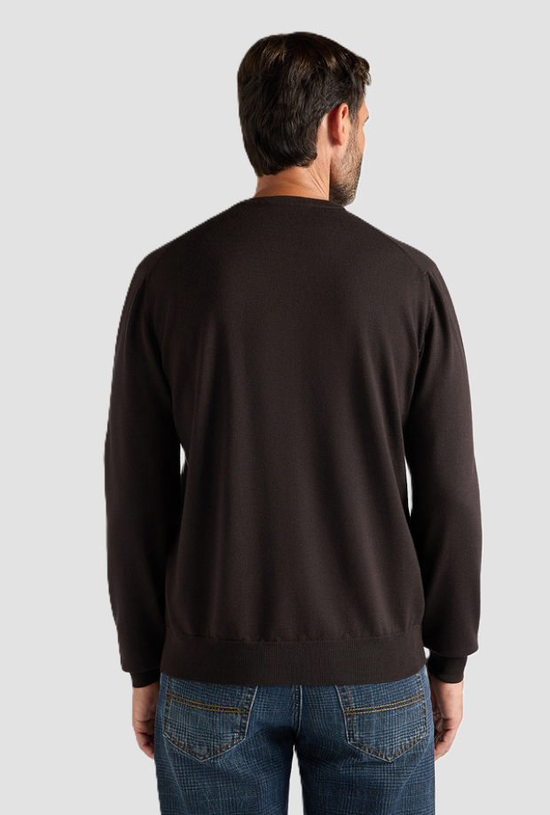 Maglia in lana da uomo marrone scuro 