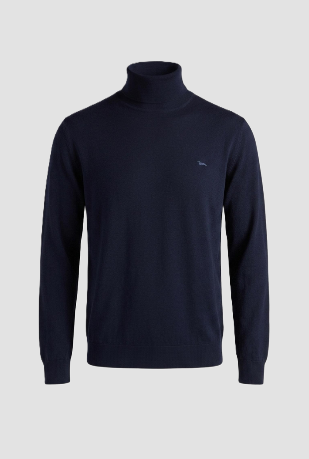 Dolcevita in lana da uomo navy blue 