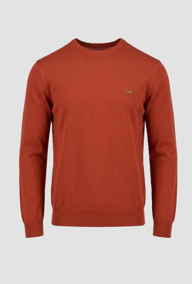 Maglia girocollo uomo rosso mattone 