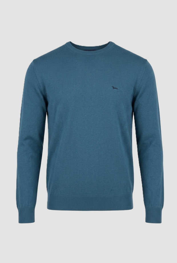 Maglia girocollo uomo verde ottanio 