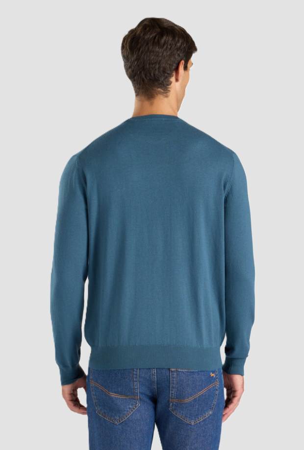 Maglia girocollo uomo verde ottanio 