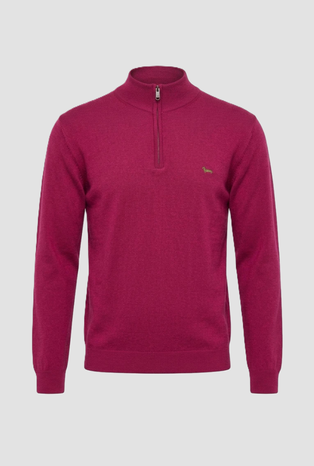 Maglia mezza zip uomo rosso 