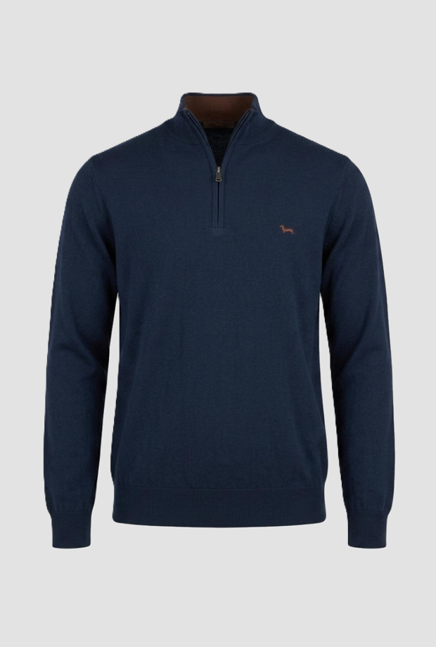 Maglia mezza zip da uomo navy blue 