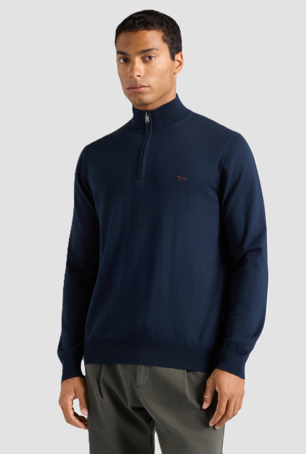 Maglia mezza zip da uomo navy blue 