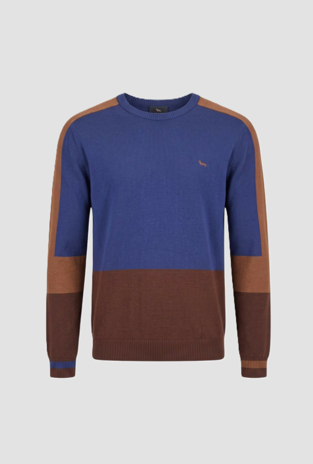 Maglia color-block uomo cioccolato 