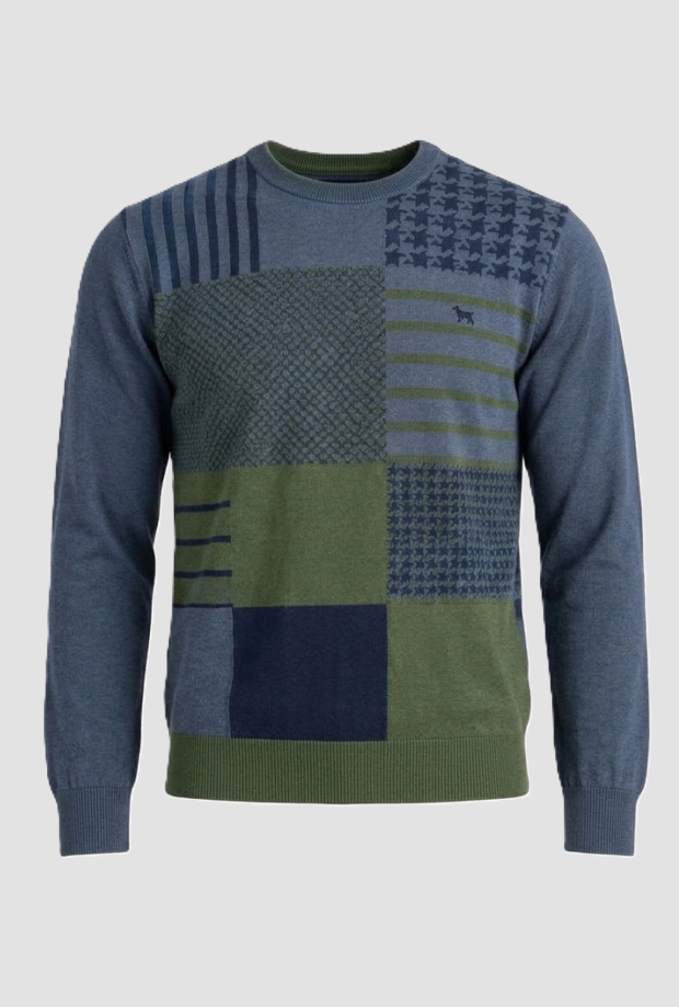 Maglia con patchwork uomo grigio 