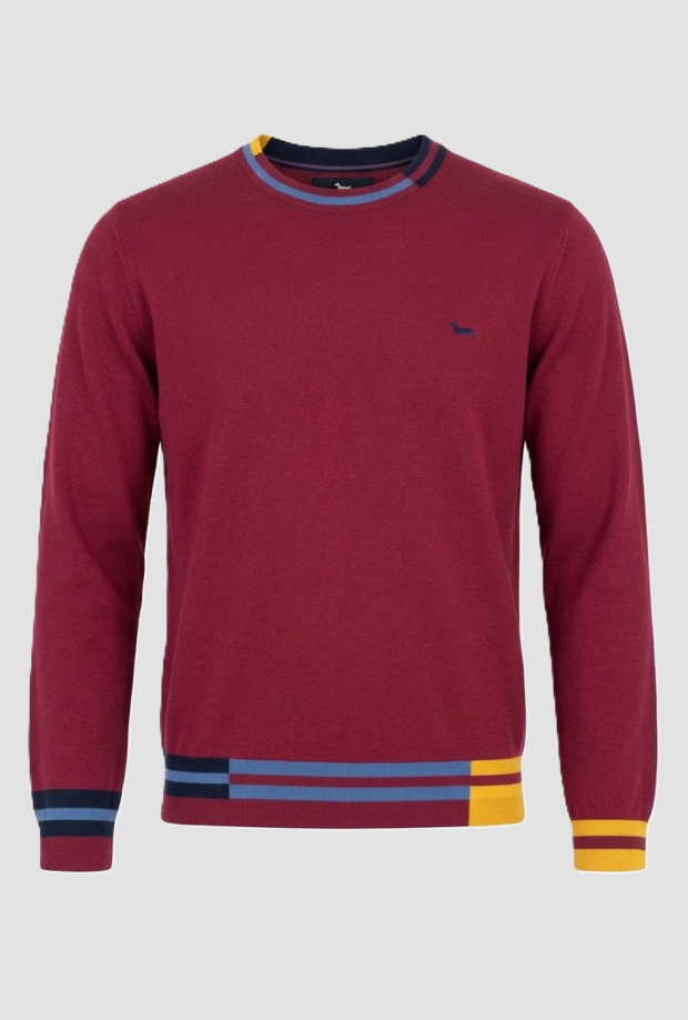 Maglia con dettagli multicolor da uomo rosso 