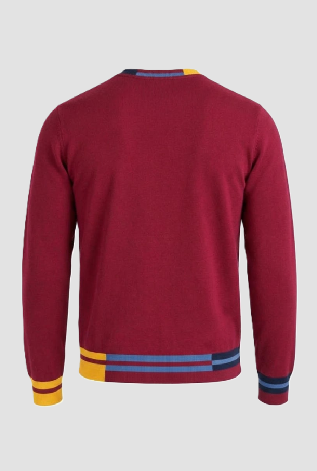 Maglia con dettagli multicolor da uomo rosso 