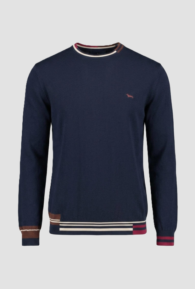 Maglia con dettagli multicolor da uomo navy blue 