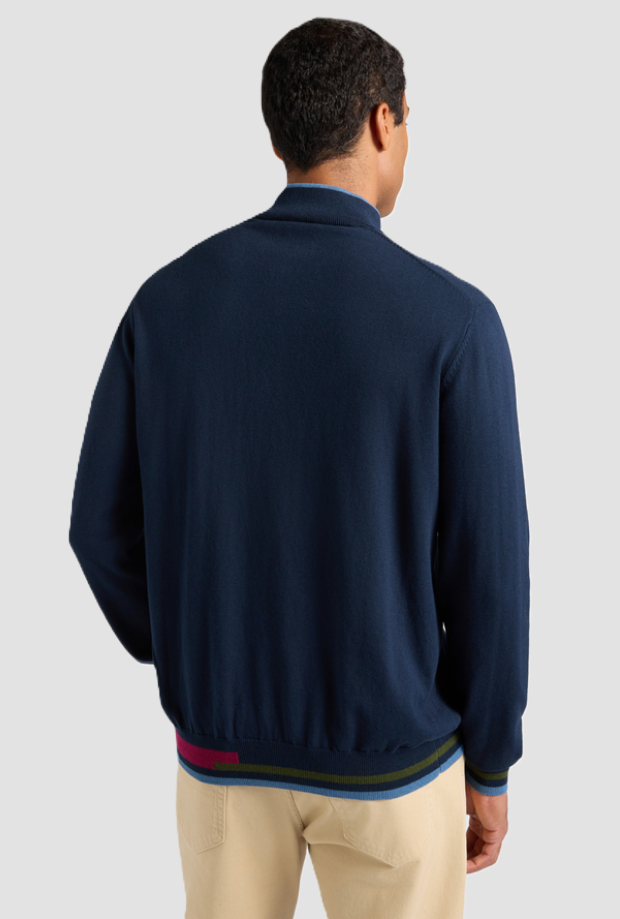 Maglia mezza zip a collo alto uomo navy blue 