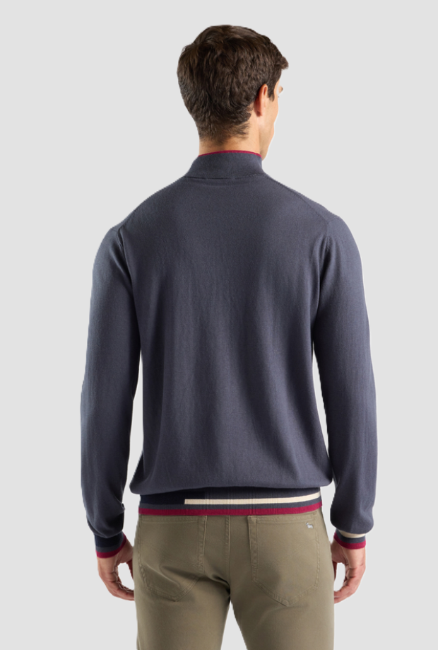 Maglia mezza zip a collo alto uomo grigio 