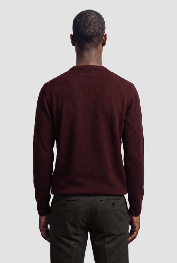 Pullover con stampa uomo bordeaux 