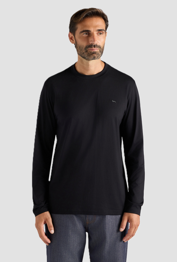 T-shirt a maniche lunghe uomo nero 