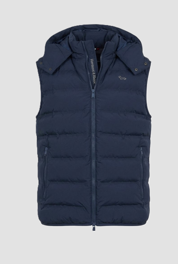Gilet con cappuccio da uomo navy blue 
