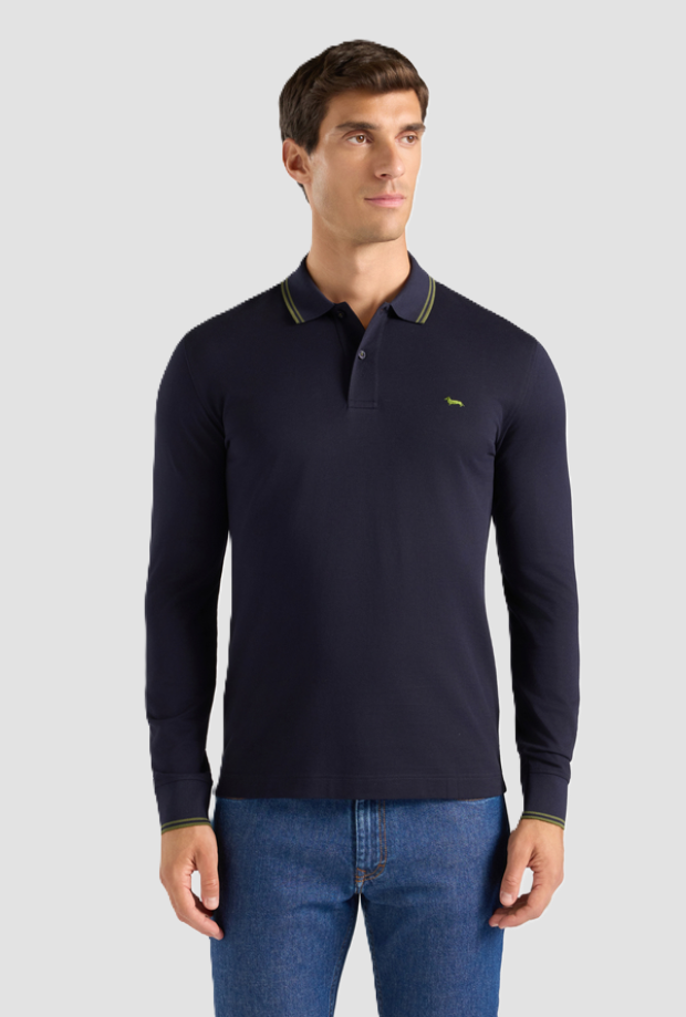 Polo narrow fit da uomo navy blue 